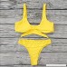 AMOFINY Women's Fashion Swimwear Piece of Swimsuit Solid Bowknot Bikini Beachwear Bathing Suit Yellow B07NYSDT1Y